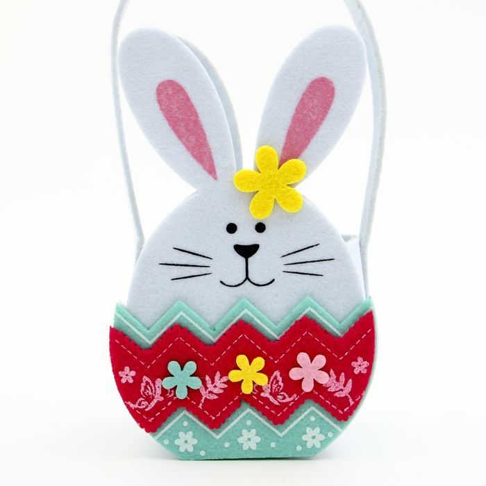 Пасхальный декор корзинка  Пасхальный декор корзинка "Зайчик белого цвета" 8.5х11х22.5 см