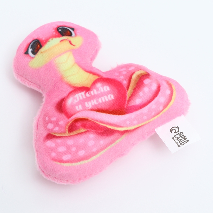 Магнит новогодний мягкий «Змея», розовая Магнит новогодний мягкий «Змея», розовая