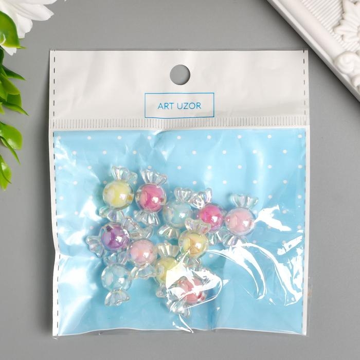 Бусины для творчества пластик Бусины для творчества пластик "Конфетка перламутр" набор 15 гр 2,2х1,2 см, МИКС