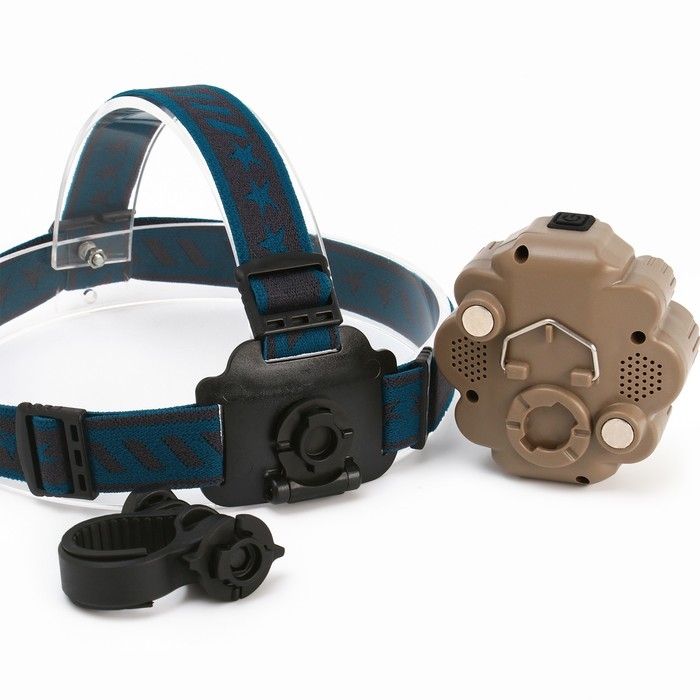 Фонарь налобный аккумуляторный, 13 Вт, 4000 мАч, 5 В, COB + T6. 7 режимов, датчик движения