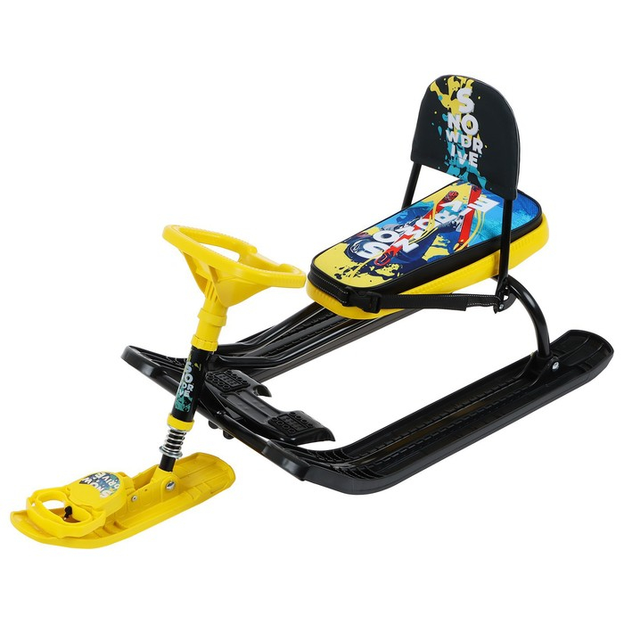 Снегокат «Тимка спорт 4-1 Зимний спорт», ТС4-1/С, со спинкой и ремнём безопасности, цвет чёрный/жёлтый Снегокат «Тимка спорт 4-1 Зимний спорт», ТС4-1/С, со спинкой и ремнём безопасности, цвет чёрный/жёлтый