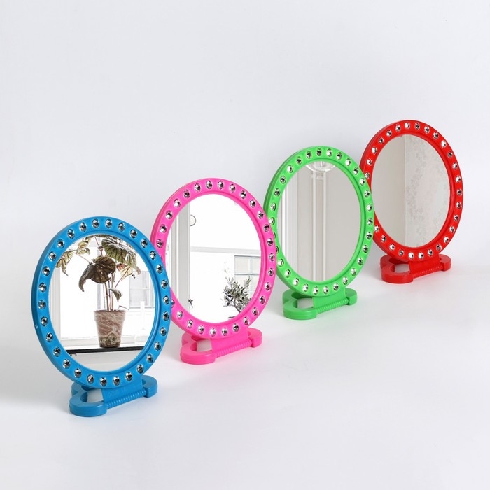 Зеркало настольное - подвесное «Круг», с рамкой под фотографию, d зеркальной поверхности 12 см, фасовка 10 шт, цвет МИКС Зеркало настольное - подвесное «Круг», с рамкой под фотографию, d зеркальной поверхности 12 см, фасовка 10 шт, цвет МИКС