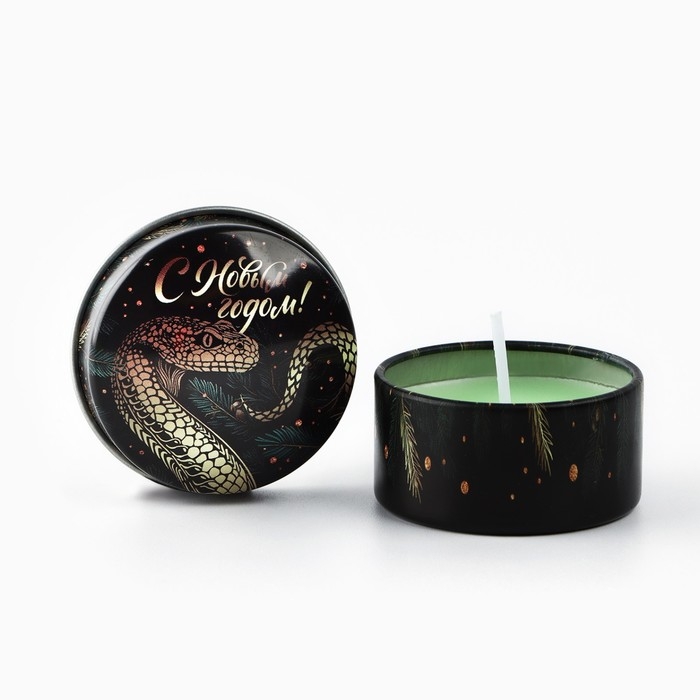 Свеча новогодняя в железной банке «Новый год: Новогодняя«Новый год: аромат еловые ветки, 4.8 см Свеча новогодняя в железной банке «Новый год: Новогодняя«Новый год: аромат еловые ветки, 4.8 см