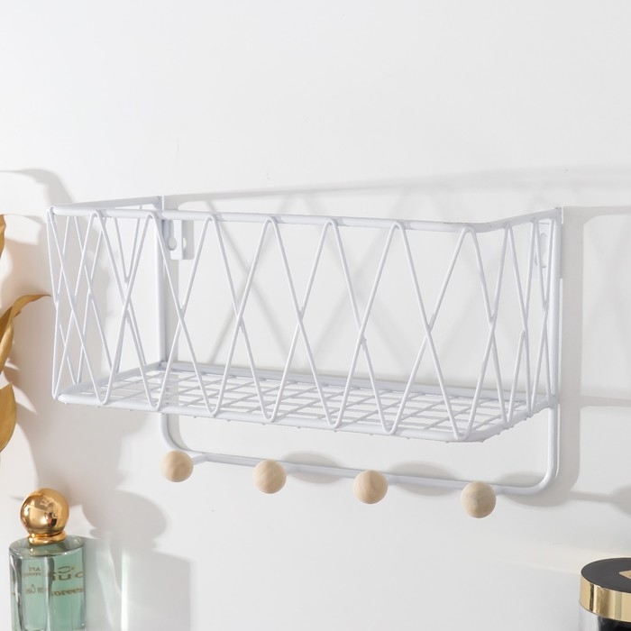 Крючки декоративные металл Крючки декоративные металл "Сеть" белый 15,5х12х25 см
