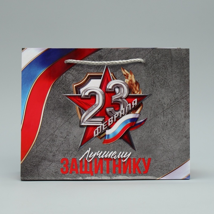 Пакет подарочный ламинированный, упаковка, «Лучшему защитнику», MS 23 х 18 х 8 см Пакет подарочный ламинированный, упаковка, «Лучшему защитнику», MS 23 х 18 х 8 см