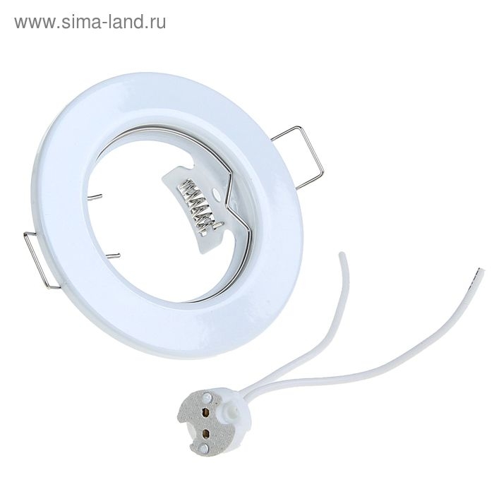 Светильник встраиваемый Ecola, GU5.3. DL90, MR16, 30x80 мм, плоский, белый Светильник встраиваемый Ecola, GU5.3. DL90, MR16, 30x80 мм, плоский, белый