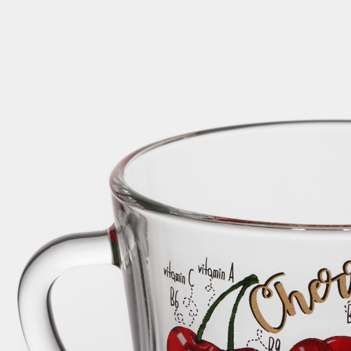 Кружка стеклянная «Полезные фрукты», 200 мл, рисунок МИКС