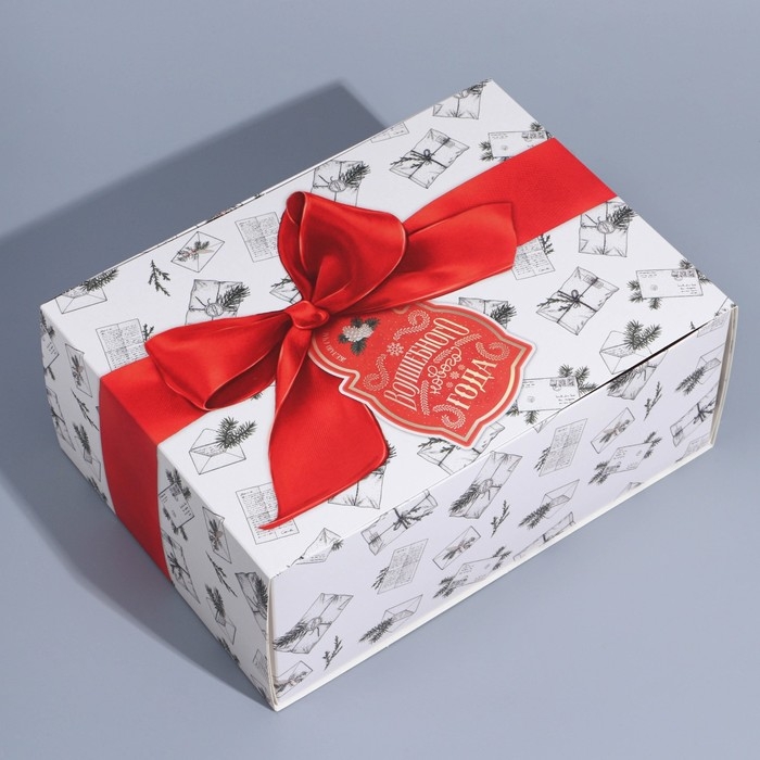 Подарочная коробка складная, новогодняя«Новогодняя почта», 25 х 18 х 10 см, Новый год Подарочная коробка складная, новогодняя«Новогодняя почта», 25 х 18 х 10 см, Новый год