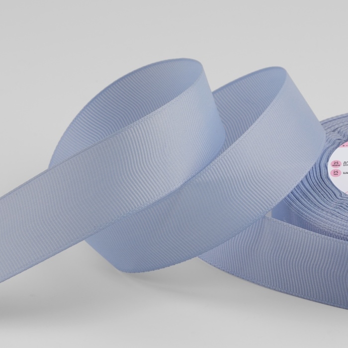 Лента репсовая, 25 мм, 23 ± 1 м, цвет небесно-голубой №63 Лента репсовая, 25 мм, 23 ± 1 м, цвет небесно-голубой №63