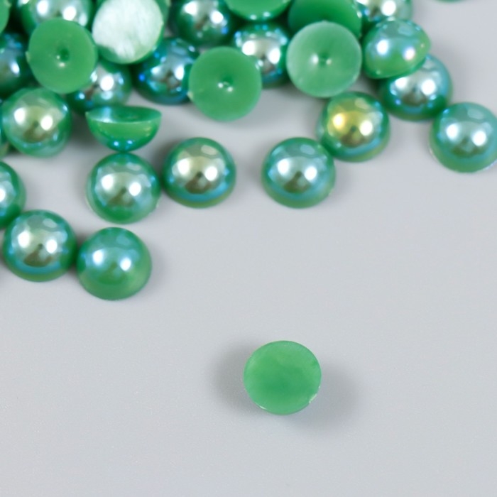 Декор для творчества пластик Декор для творчества пластик "Половинки бусин. Зелёная гамма" 20 гр 0,8х0,8 см