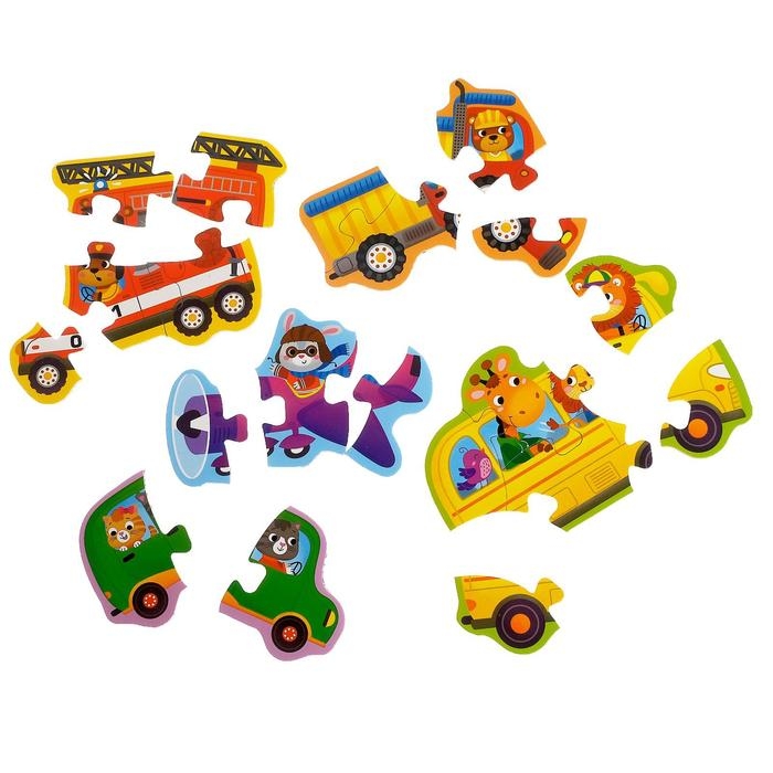 Макси- пазлы «Транспорт», 5 пазлов, 20 деталей Макси- пазлы «Транспорт», 5 пазлов, 20 деталей