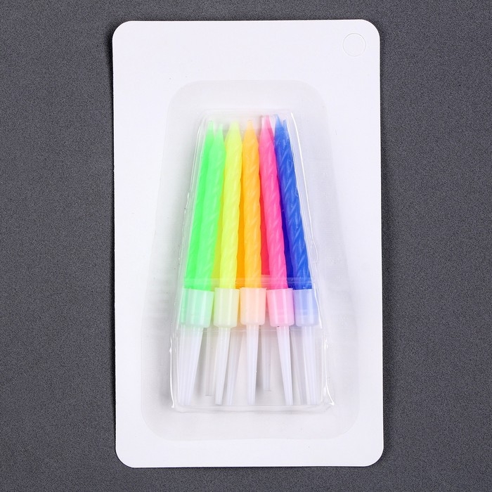 Набор для украшения торта: топпер &laquo;С днём рождения&raquo;, 1 шт., 10 свечей