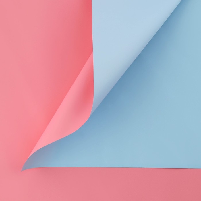 Плёнка для цветов упаковочная пудровая двухсторонняя «Розовый+голубой», 50 мкм, 0.5 х 9 м Плёнка для цветов упаковочная пудровая двухсторонняя «Розовый+голубой», 50 мкм, 0.5 х 9 м