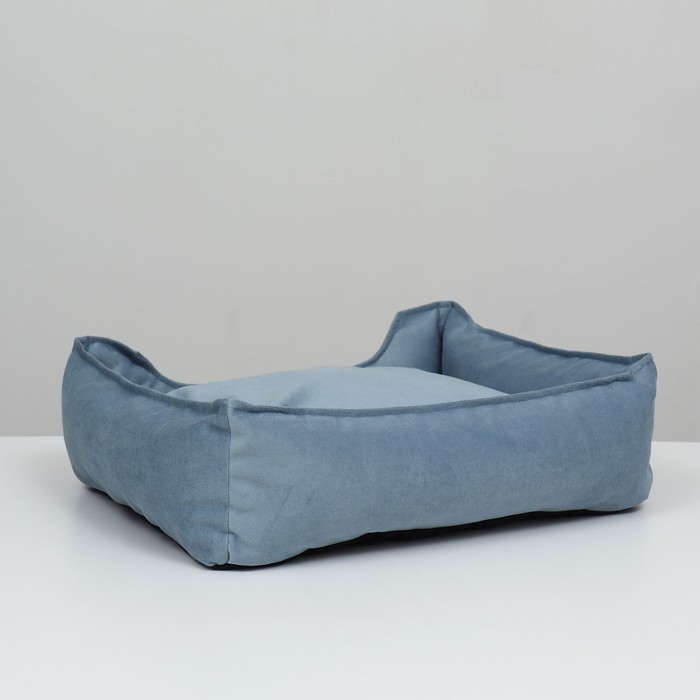 Лежанка, велюр, 55 х 40 х 15 см, голубая Лежанка, велюр, 55 х 40 х 15 см, голубая