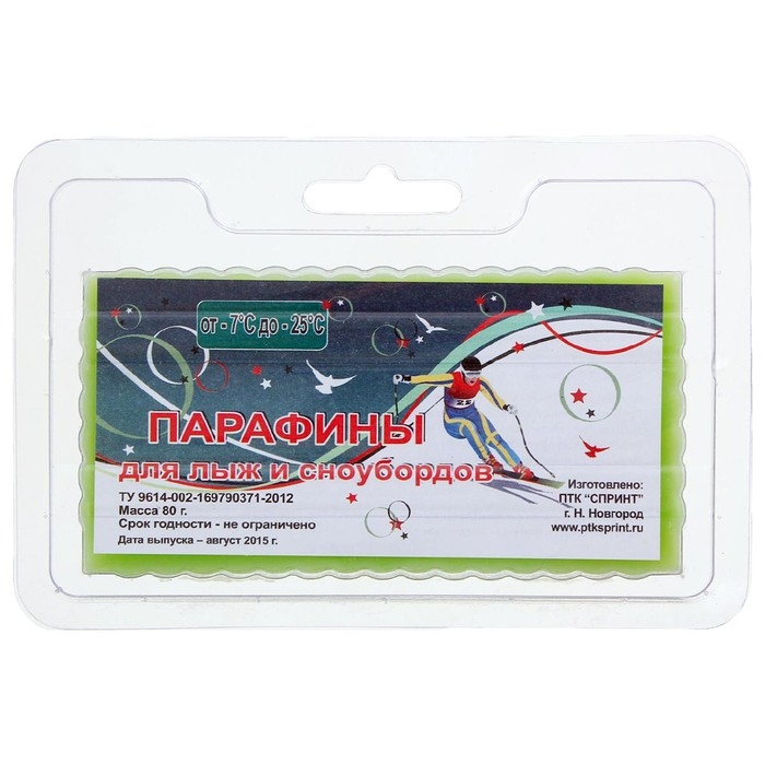 Парафин для лыж, от -7 до -25°C, 80 г, цвет зелёный Парафин для лыж, от -7 до -25°C, 80 г, цвет зелёный