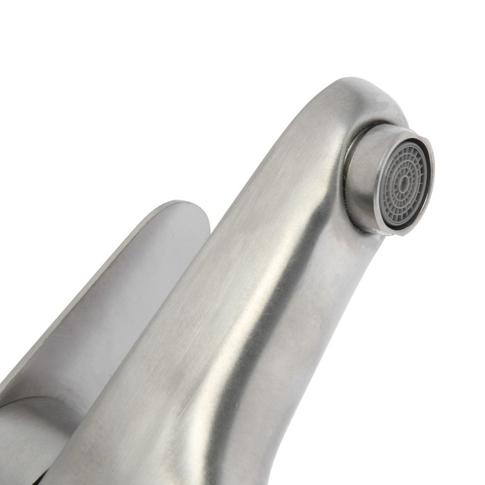 Смеситель для раковины ZEIN ZS-2, картридж 35 мм, нержавеющая сталь, сатин Смеситель для раковины ZEIN ZS-2, картридж 35 мм, нержавеющая сталь, сатин