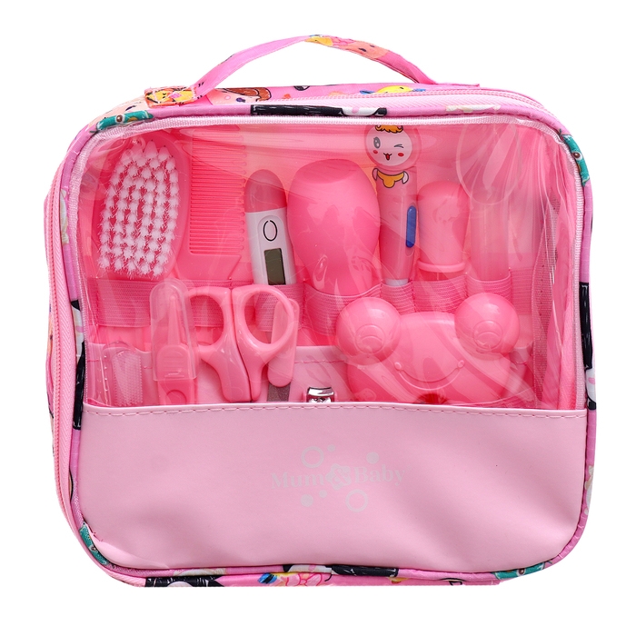 Гигиенический набор по уходу за новорожденным, 13 предметов, цвет розовый Гигиенический набор по уходу за новорожденным, 13 предметов, цвет розовый