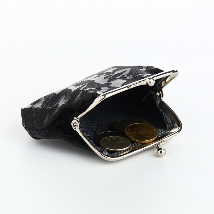 Кошелёк женский на фермуаре, цвет чёрный Кошелёк женский на фермуаре, цвет чёрный