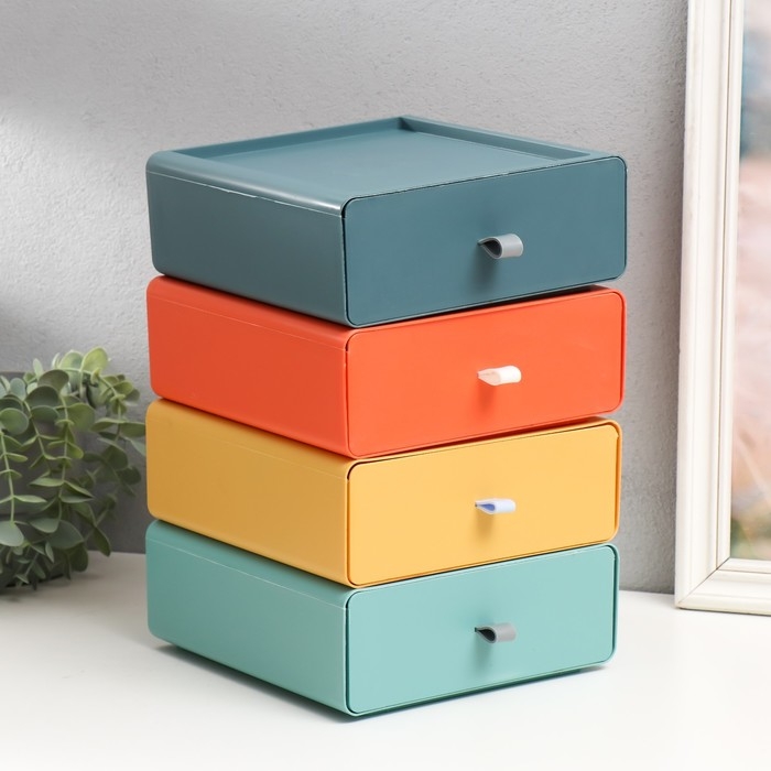 Шкатулка пластик Шкатулка пластик "Ящик" набор 4 шт 19,5х18х23,2 см