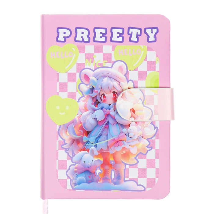 Записная книжка подарочная 96л,линия, с хлястиком, срез с рисунком обложки, Аниме (12,9х9см) 10539 Записная книжка подарочная 96л,линия, с хлястиком, срез с рисунком обложки, Аниме (12,9х9см) 10539