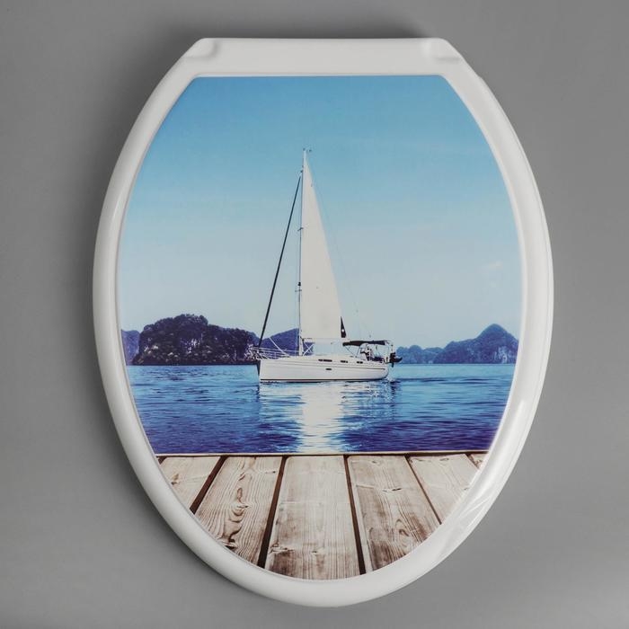 Сиденье для унитаза с крышкой Росспласт «Декор. Яхта», 44,5 х 37,5 см, белое Сиденье для унитаза с крышкой Росспласт «Декор. Яхта», 44,5 х 37,5 см, белое