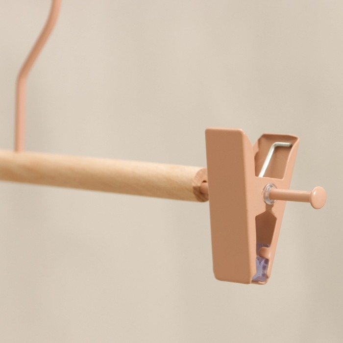 Вешалка для брюк и юбок LaDо́m Laconique, 28×11,5×2,8 см, с зажимами, цвет розовый Вешалка для брюк и юбок LaDо́m Laconique, 28×11,5×2,8 см, с зажимами, цвет розовый