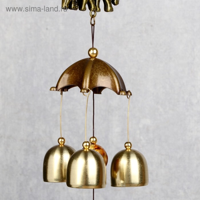 Музыка ветра металл Музыка ветра металл "Семейство слонов" 3 колокольчика 1 фигурка 38 см