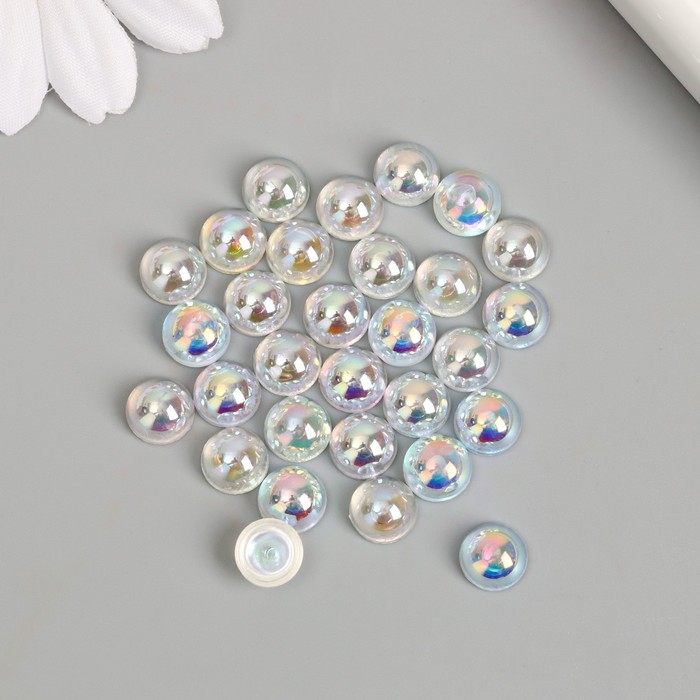 Декор для творчества пластик Декор для творчества пластик "Переливающиеся половинки" набор 30 шт 0,8х0,8 см