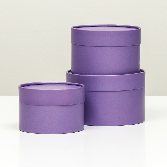 Набор шляпных коробок 3 в 1, Набор шляпных коробок 3 в 1,"Лавандовый",16 х 10,14 х 9,13 х 8,5 см