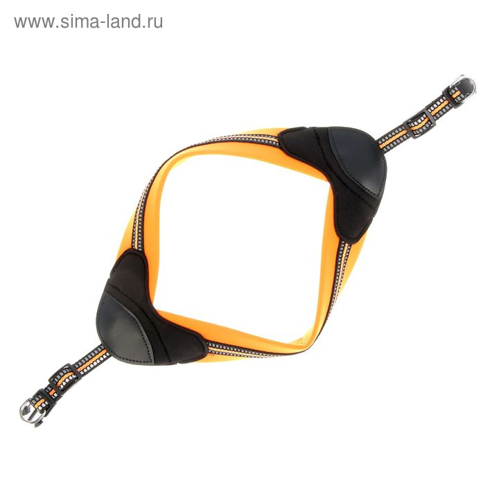 Шлейка супермягкая со светоотражающей прошивкой, обхват 48-54 см, оранжевая Шлейка супермягкая со светоотражающей прошивкой, обхват 48-54 см, оранжевая