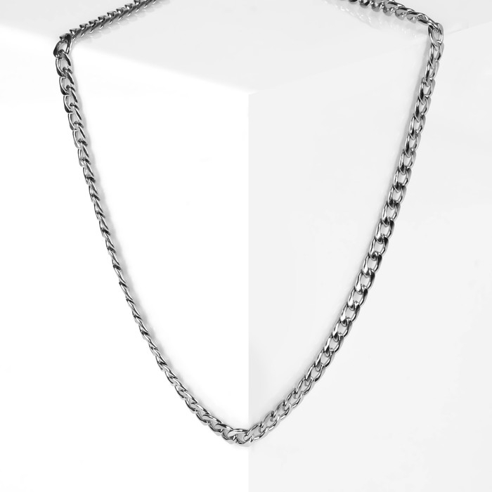 Цепь «Гладиатор» мелкие звенья, цвет серебро, 50см Цепь «Гладиатор» мелкие звенья, цвет серебро, 50см