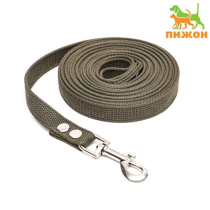 Поводок брезентовый 5 м х 2 см, тёмно-зелёный Поводок брезентовый 5 м х 2 см, тёмно-зелёный