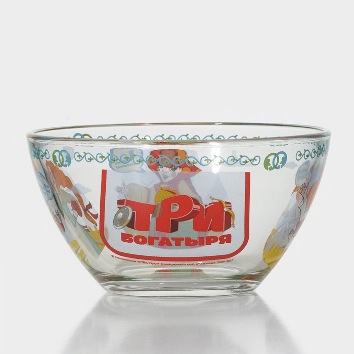 Набор детской стеклянной посуды «Три богатыря. Царевны», 3 предмета: тарелка d=19,7 см, салатник d=13 см, кружка 300 мл Набор детской стеклянной посуды «Три богатыря. Царевны», 3 предмета: тарелка d=19,7 см, салатник d=13 см, кружка 300 мл