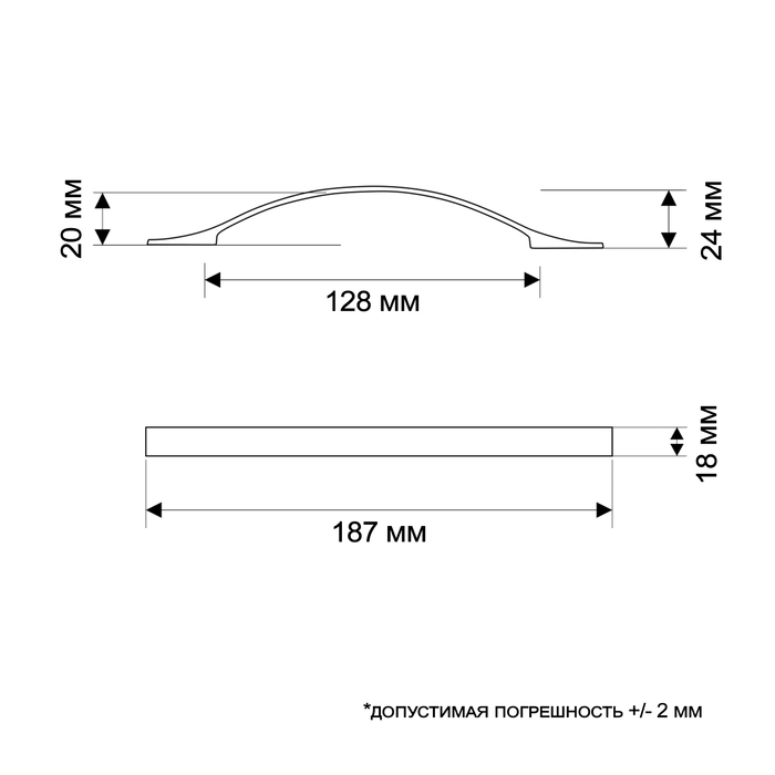 Ручка-скоба РС134, м/о 128 мм, цвет матовый никель