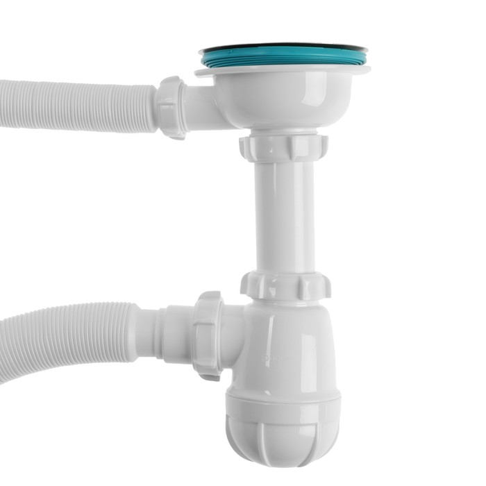 Сифон для мойки Aquant, 3 1/2 Сифон для мойки Aquant, 3 1/2" х 40 мм, прямоугольный перелив, с гофрой 40х40/50 мм