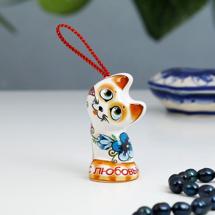 Сувенирный колокольчик  Сувенирный колокольчик "Котёнок. Любовь", 6 см, микс