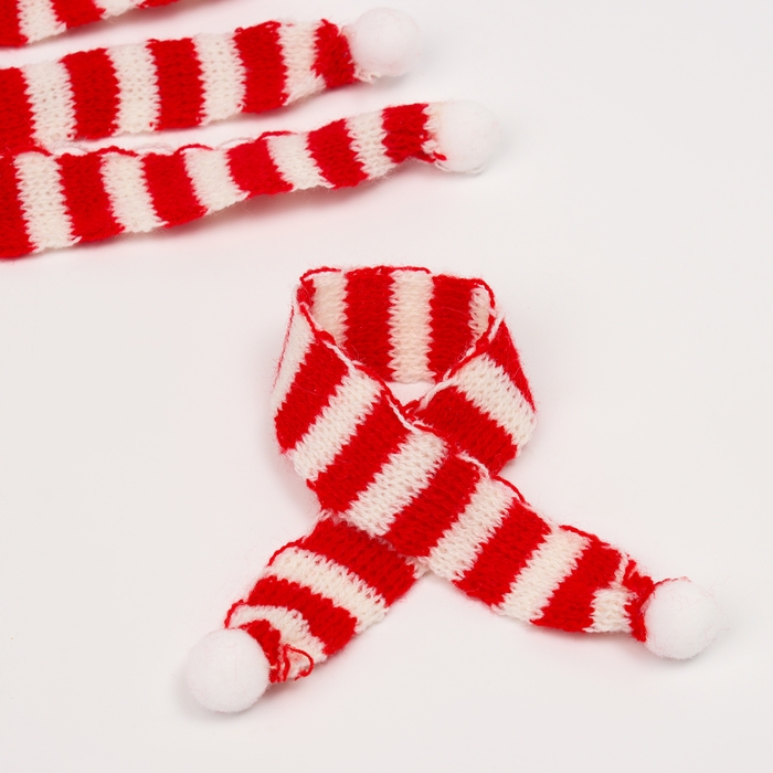 Шарфик для игрушек вязаный «Зимний вечер», набор 5 шт., размер 1шт. — 27 × 2 см Шарфик для игрушек вязаный «Зимний вечер», набор 5 шт., размер 1шт. — 27 × 2 см