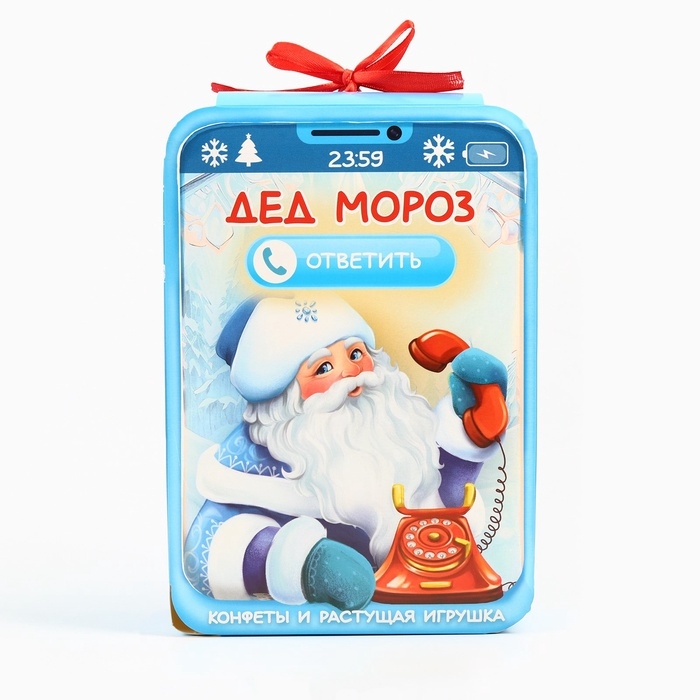 Набор конфет и растущая фигурка  Набор конфет и растущая фигурка "Дед мороз", 500 г