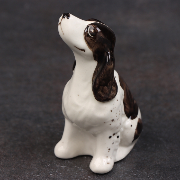 Статуэтка фарфоровая  Статуэтка фарфоровая "Русский Спаниэль сидит", 9 см, авторская роспись