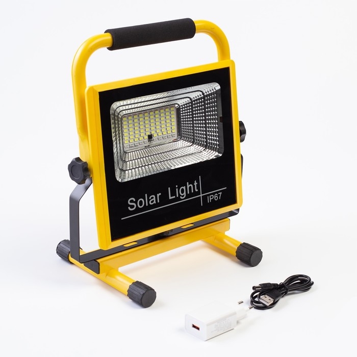 Фонарь-прожектор аккумуляторный, переносной 40 Вт, 7000 мАч, IP67, 8 ч работы, 19 х 23 см Фонарь-прожектор аккумуляторный, переносной 40 Вт, 7000 мАч, IP67, 8 ч работы, 19 х 23 см