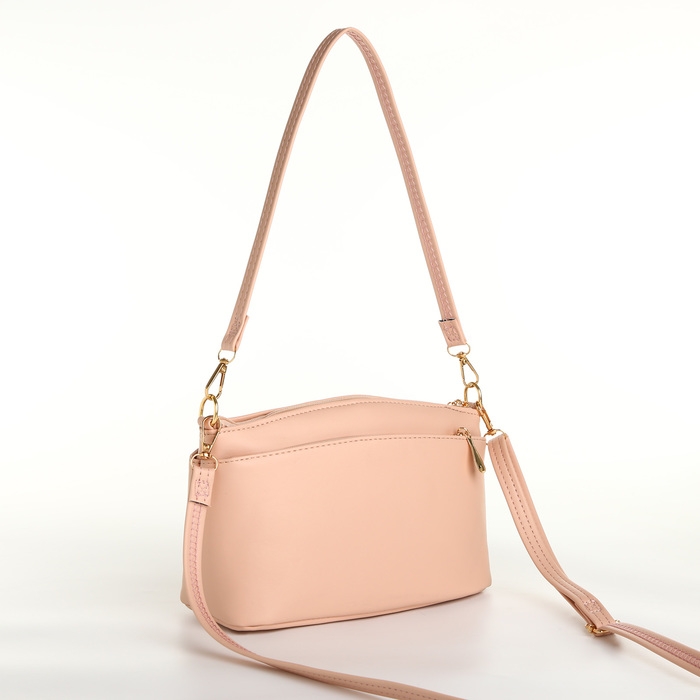 Сумка женская кросс-боди на молнии, цвет пудровый Сумка женская кросс-боди на молнии, цвет пудровый