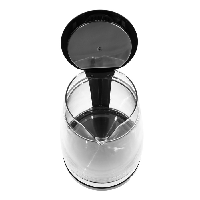 Чайник электрический GOODHELPER KPG-1800, пластик, колба стекло, 1.8 л, 1500 Вт, серо-чёрный 1067812