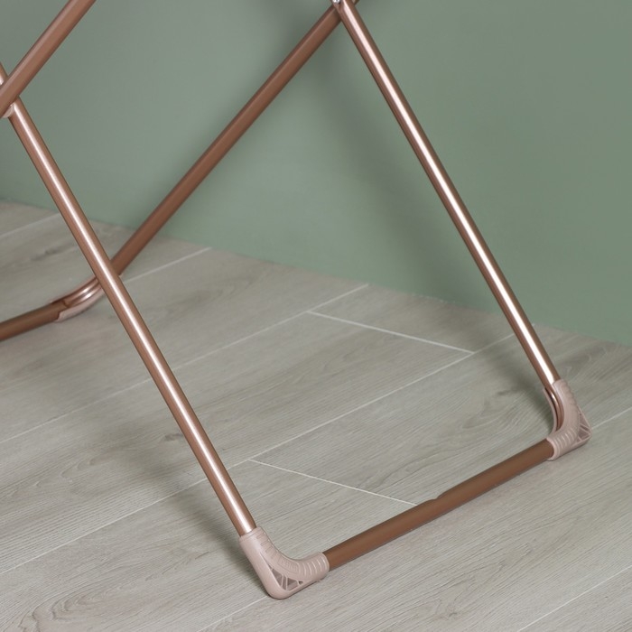 Сушилка для белья напольная складная, рабочая длина 20 м, высота от пола 95 см, ширина 54 см, цвет розовое золото Сушилка для белья напольная складная, рабочая длина 20 м, высота от пола 95 см, ширина 54 см, цвет розовое золото