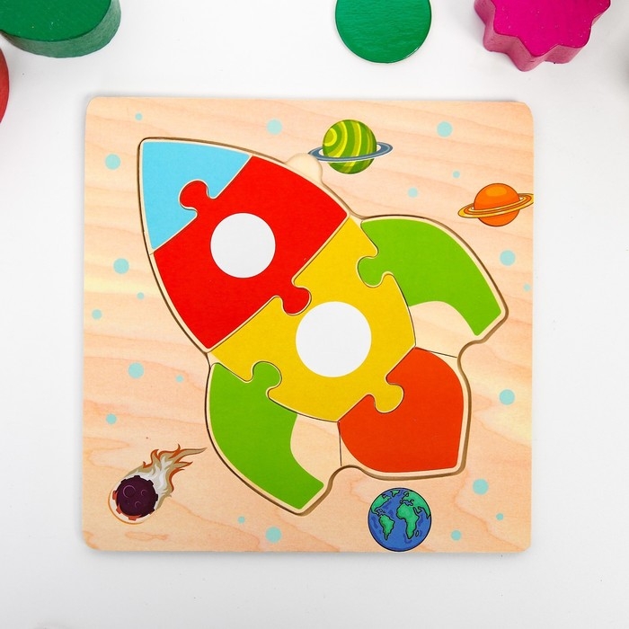 Игрушка развивающая пазл «Ракета» 0,3×15×15 см Игрушка развивающая пазл «Ракета» 0,3×15×15 см