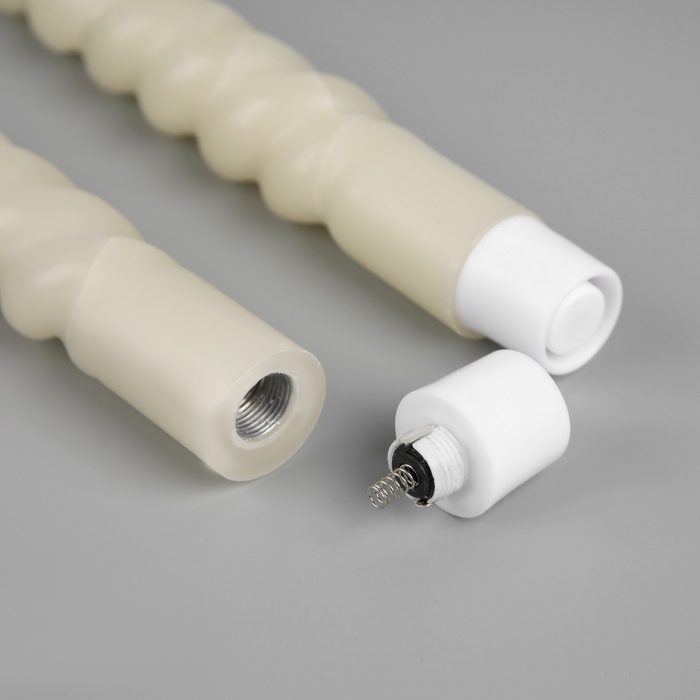 Набор светодиодных витых свечей, белые, 2 &times; 25 &times; 2 см, пластик, воск, батарейки АААх2 (не в комплекте), свечение тёплое белое, 2 шт.