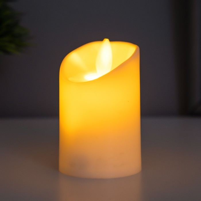 Ночник пластик Ночник пластик "Восковая свеча" от батареек CR2032x2 5,3х5,3х7,2 см