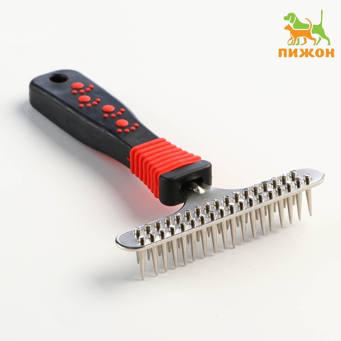 Расчёска-грабли 2-рядная, 11 х 15,5 см, чёрно-красная Расчёска-грабли 2-рядная, 11 х 15,5 см, чёрно-красная