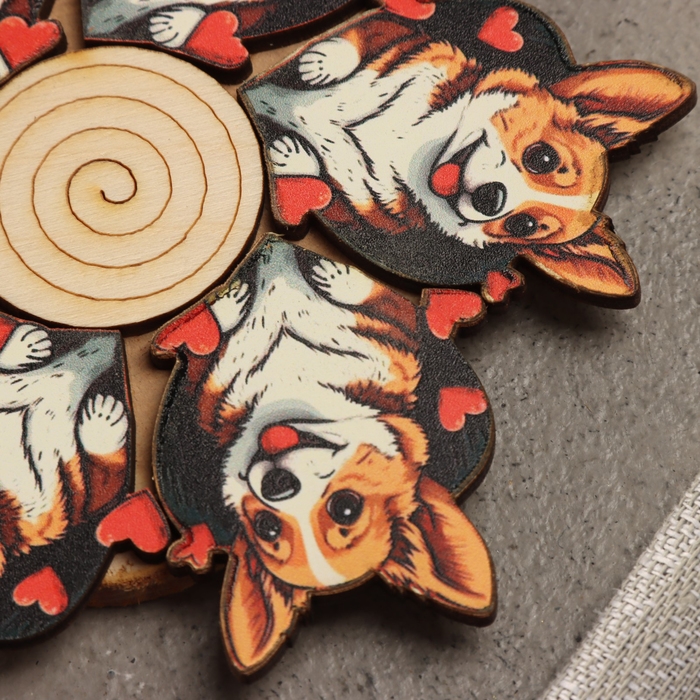 Подставка под горячее Подставка под горячее "Корги", D=12, можжевельник