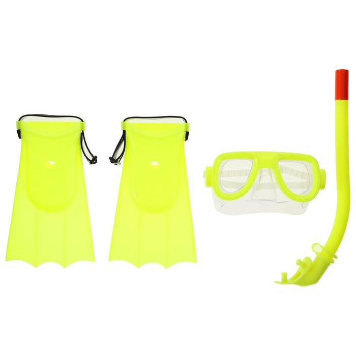 Набор для плавания детский ONLYTOP: маска, трубка, ласты безразмерные, цвета МИКС Набор для плавания детский ONLYTOP: маска, трубка, ласты безразмерные, цвета МИКС