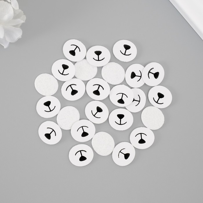 Декор для творчества кожзам Декор для творчества кожзам "Носик и улыбка" набор 25 шт 1,6х1,6 см